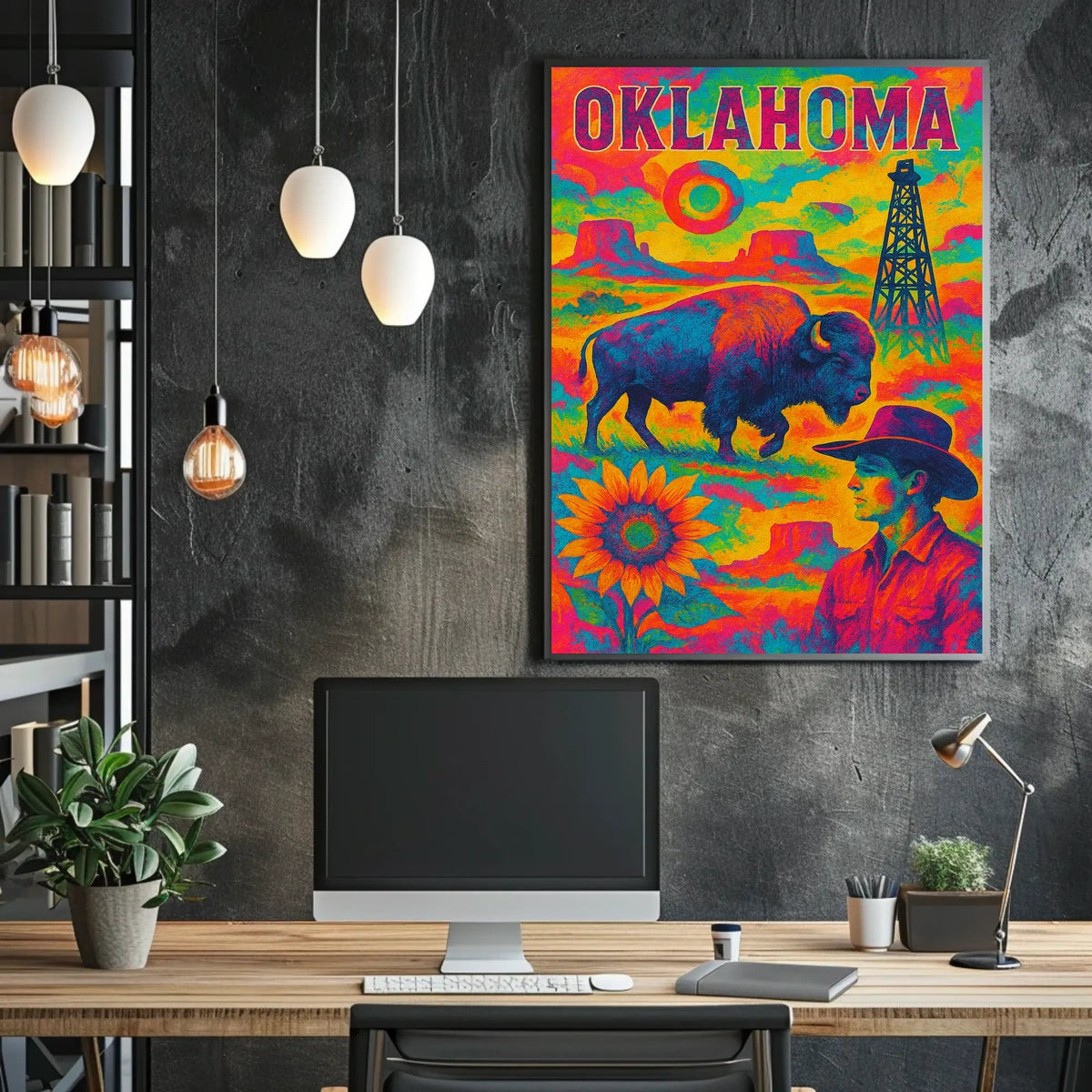 Oklahoma A Vibrant Tribute Poster