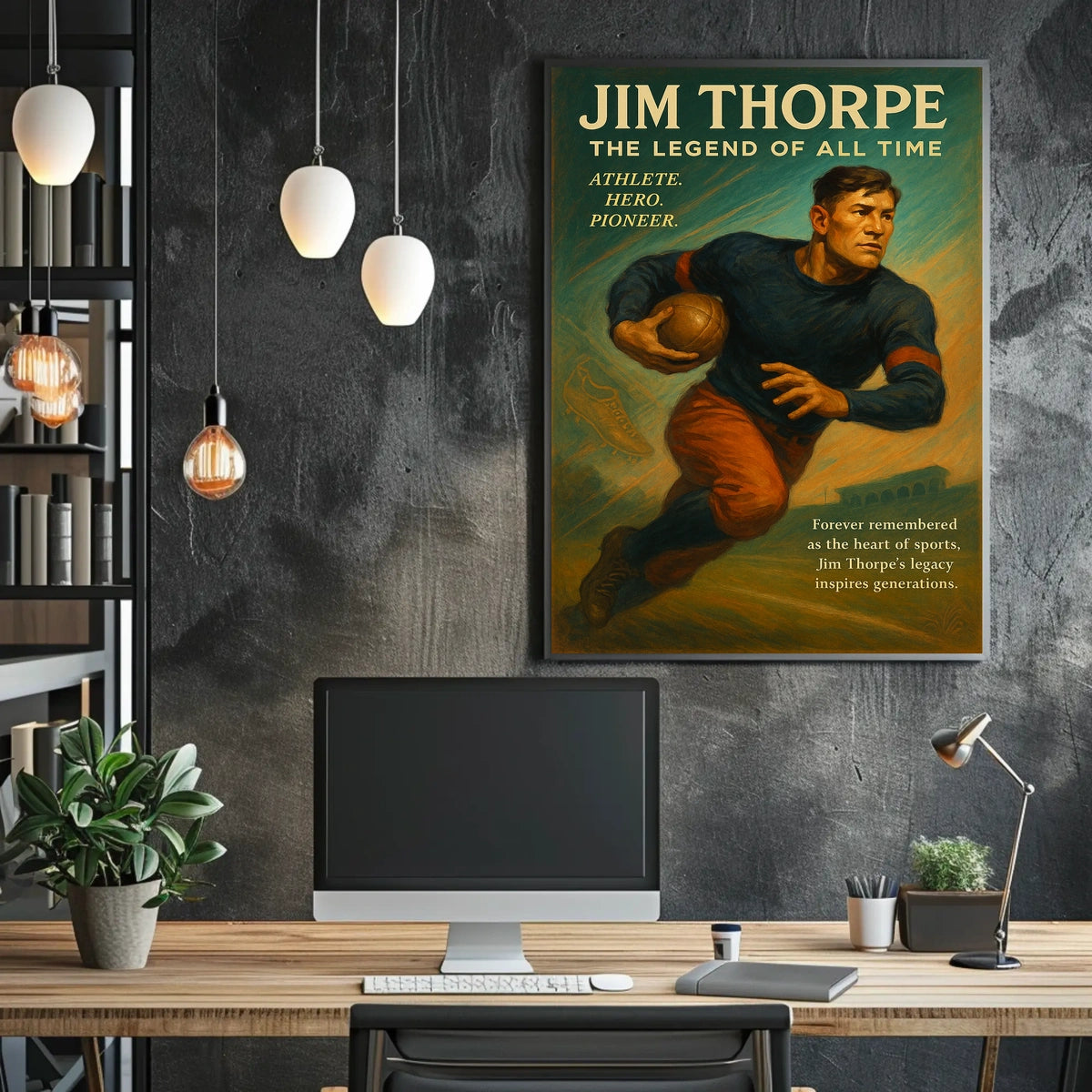 Jim Thorpe Legendary Sports Hero Poster