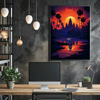 Sunset Over Tranquil Waters Poster