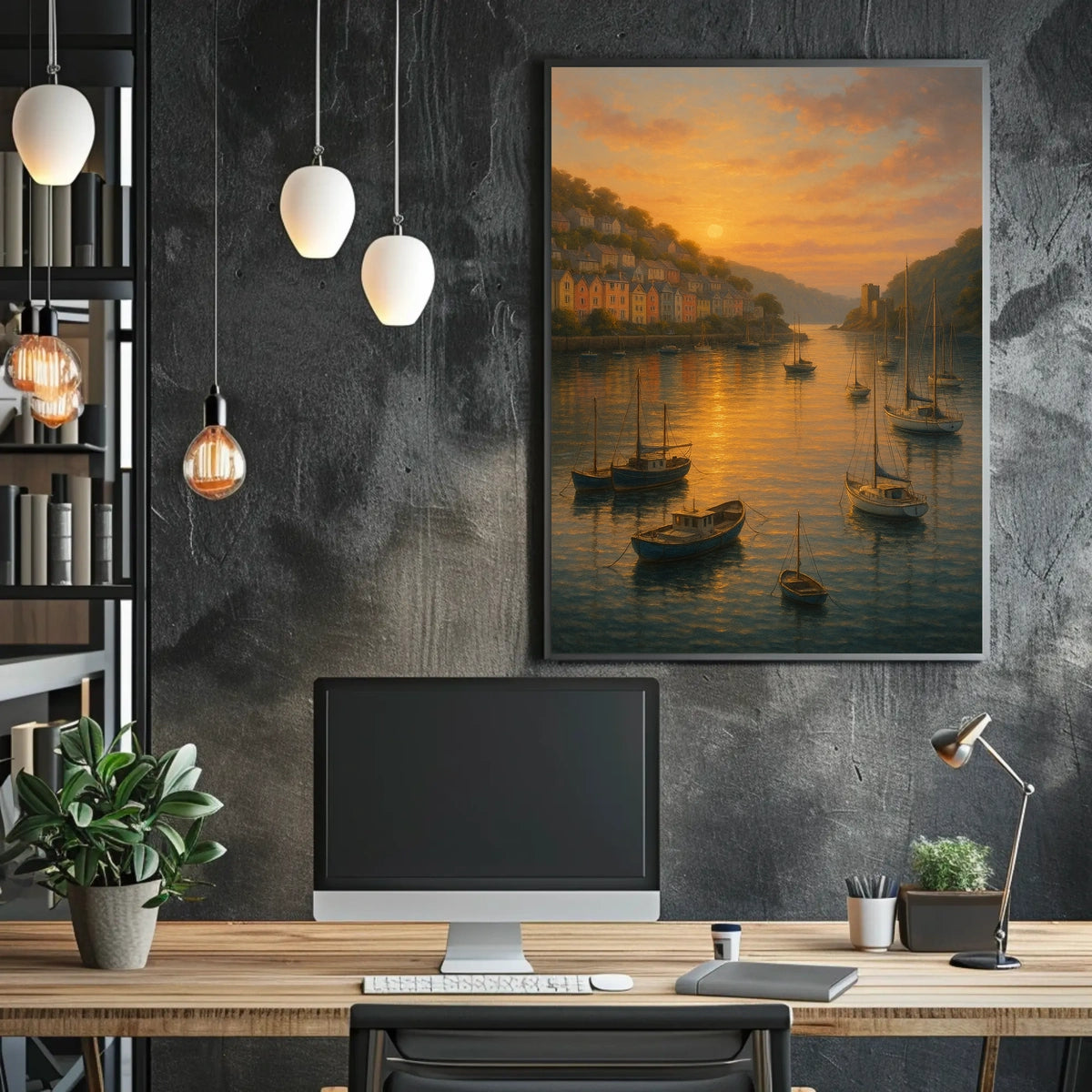 River Dart At Dusk Boats And Soft Warm Sunset Light Poster