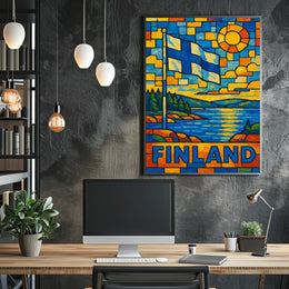 Finland In Vibrant Colors Poster