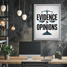 Evidence Over Opinions Motivational or Quote Poster