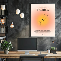 Taurus Constellation Zodiac Sign Poster - Astronomy Poster PosterGoat