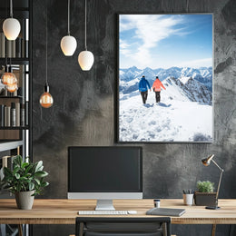 Journey Through The Snowy Peaks Poster