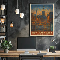 New York City Mosaic Realism Poster