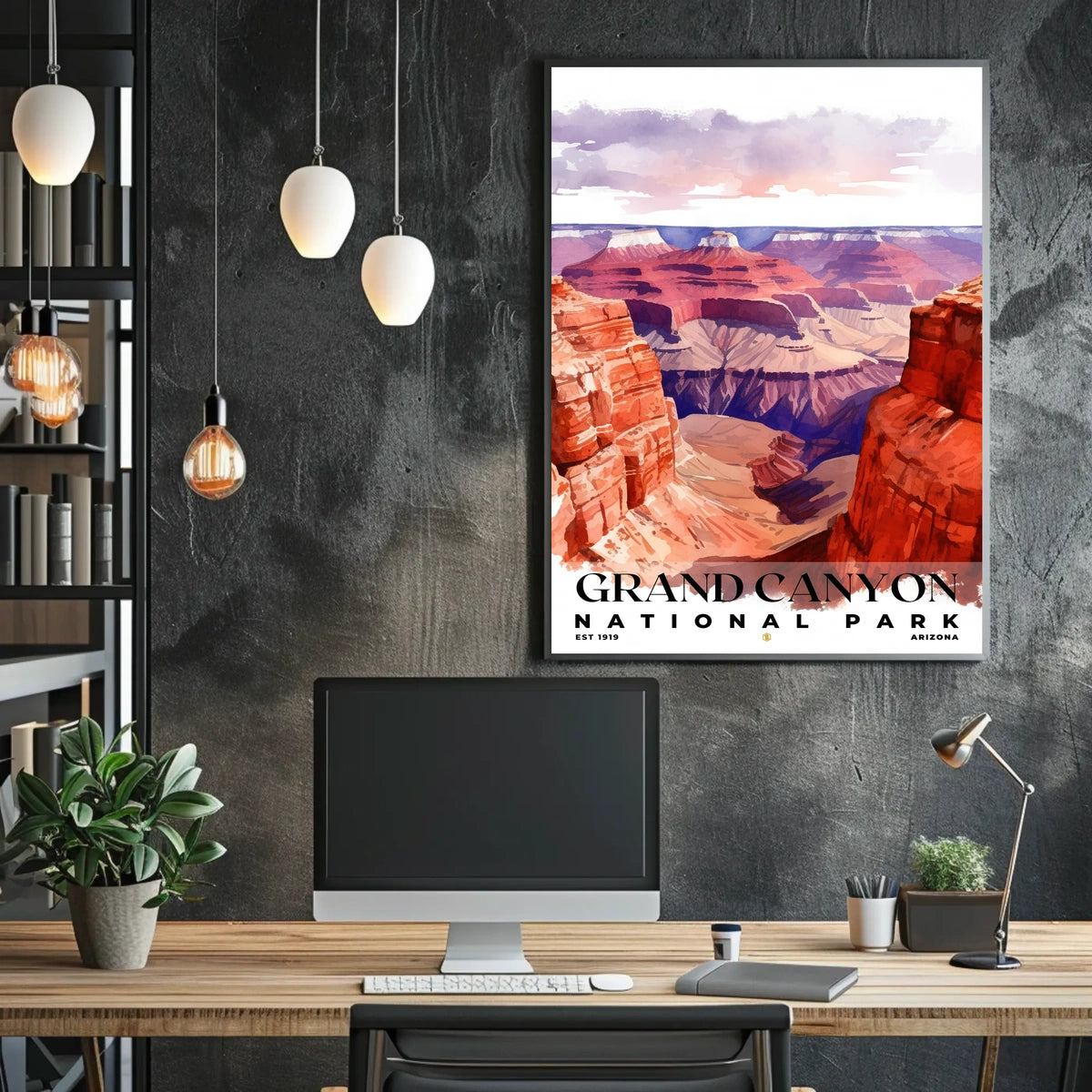 Grand Canyon Watercolor Wall Art Poster