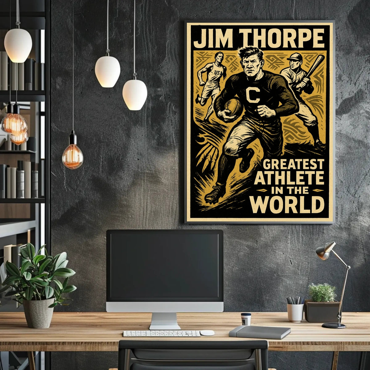 Jim Thorpe Legendary Athlete Tribute Poster
