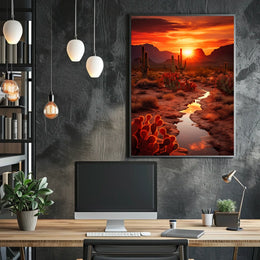Desert Sunset Serenity Poster