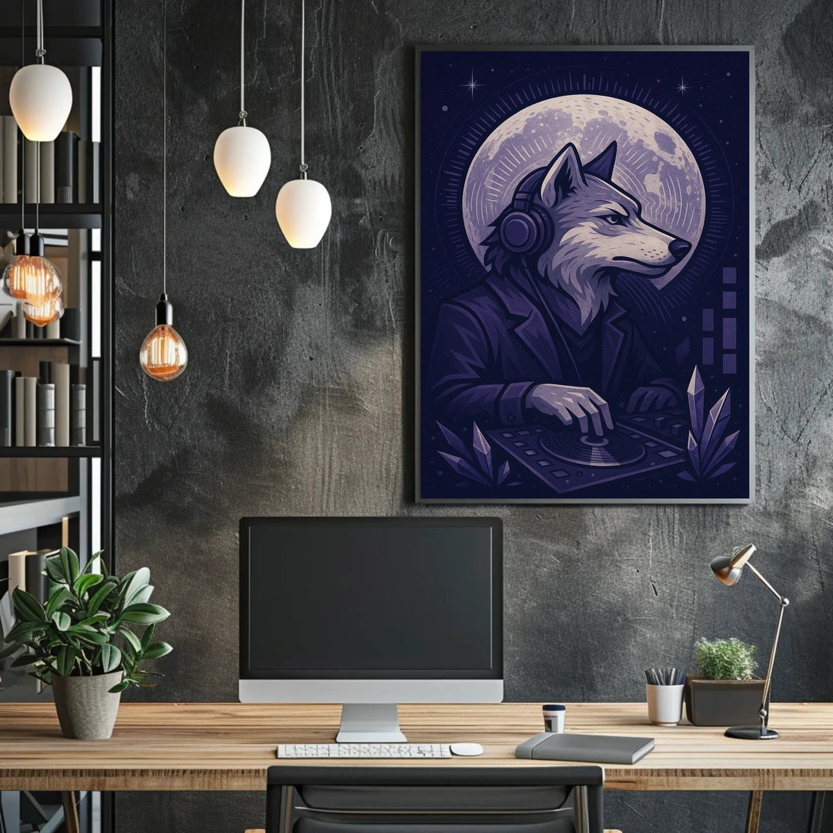 Dj Wolf Under The Moon Poster