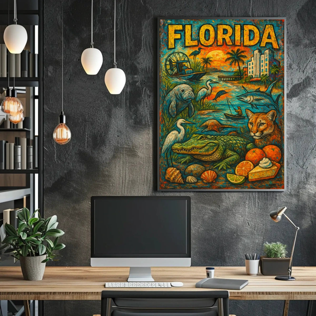 Florida Wildlife and Culture Poster