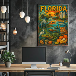 Florida Wildlife and Culture Poster