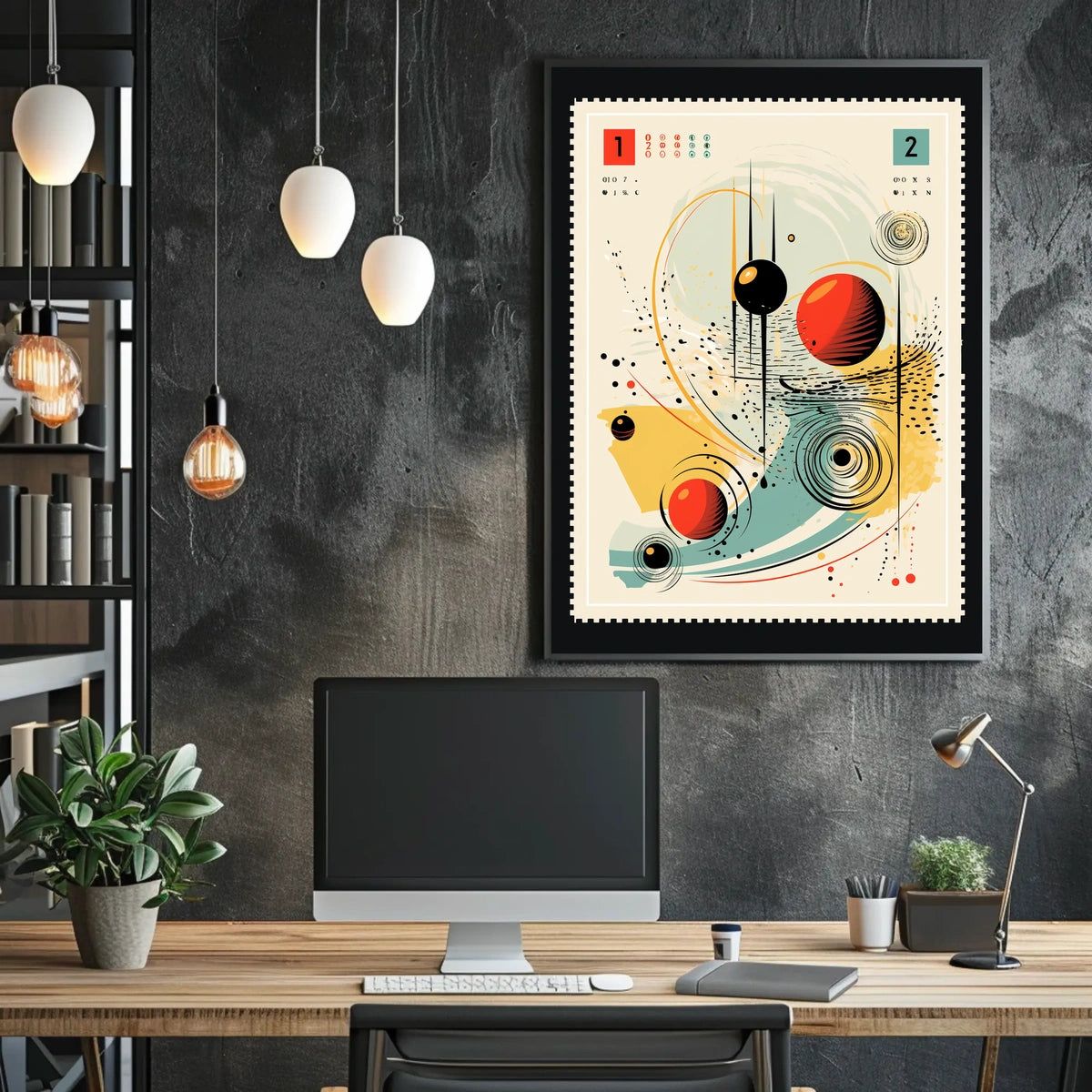 Abstract Cosmic Geometric Art Futuristic Sci-Fi Poster