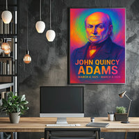 John Quincy Adams 6th President of the United States Neon Gradient OverlayPoster