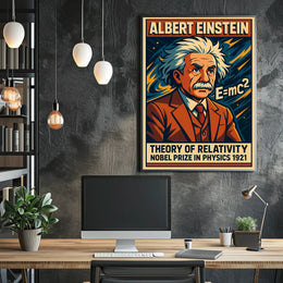 Einstein Theory Relativity Science Illustration Poster
