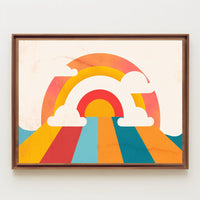Retro Rainbow Mid-Century Modern Abstract Art Poster