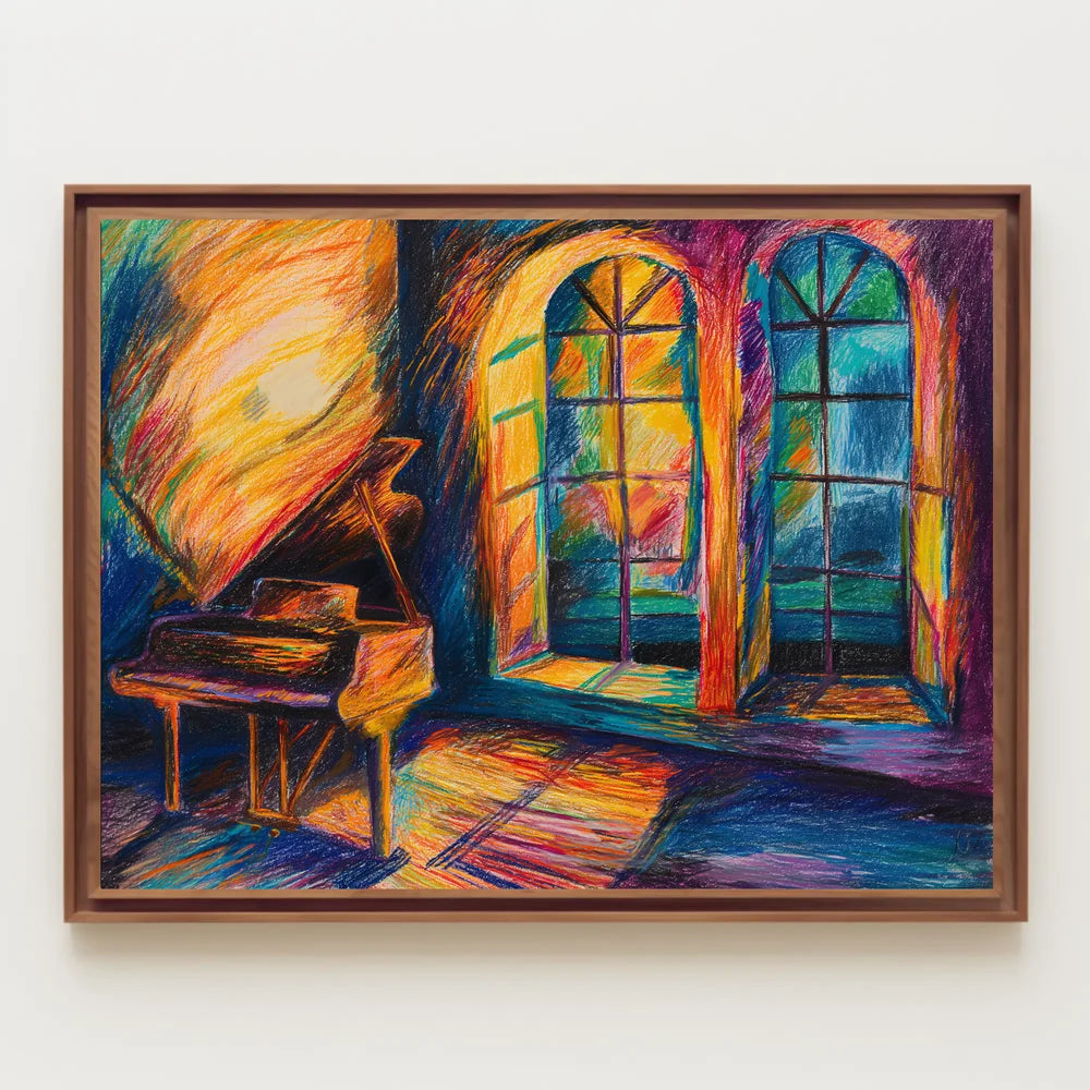 Grand Piano in Dreamlike Abstract Artwork Poster