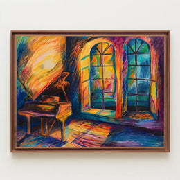 Grand Piano in Dreamlike Abstract Artwork Poster