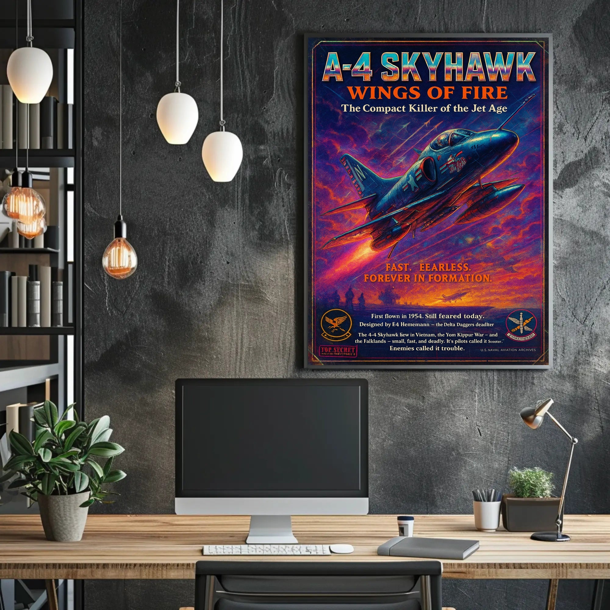 A-4 Skyhawk Jet: Vintage Military Aviation Poster