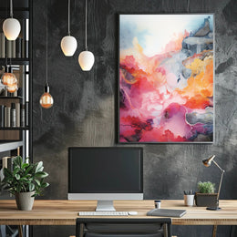 Abstract Colorful Waves Abstract Poster