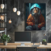 Tiger in Streetwear Urban Fashion Pop Culture Poster