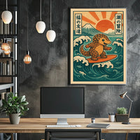 Surfing Pangolin Adventure Poster
