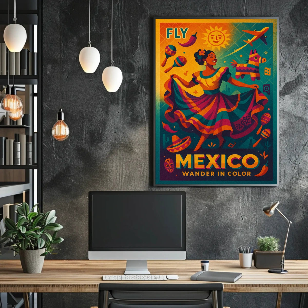 Fly to Mexico Wander in Color Poster