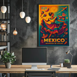 Fly to Mexico Wander in Color Poster