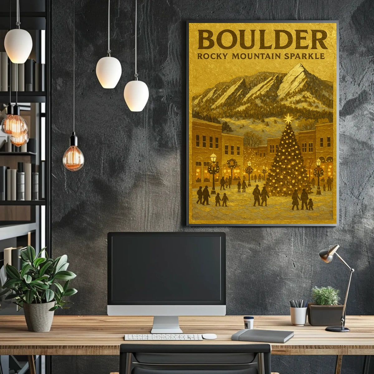 Boulder Rocky Mountain Sparkle Poster