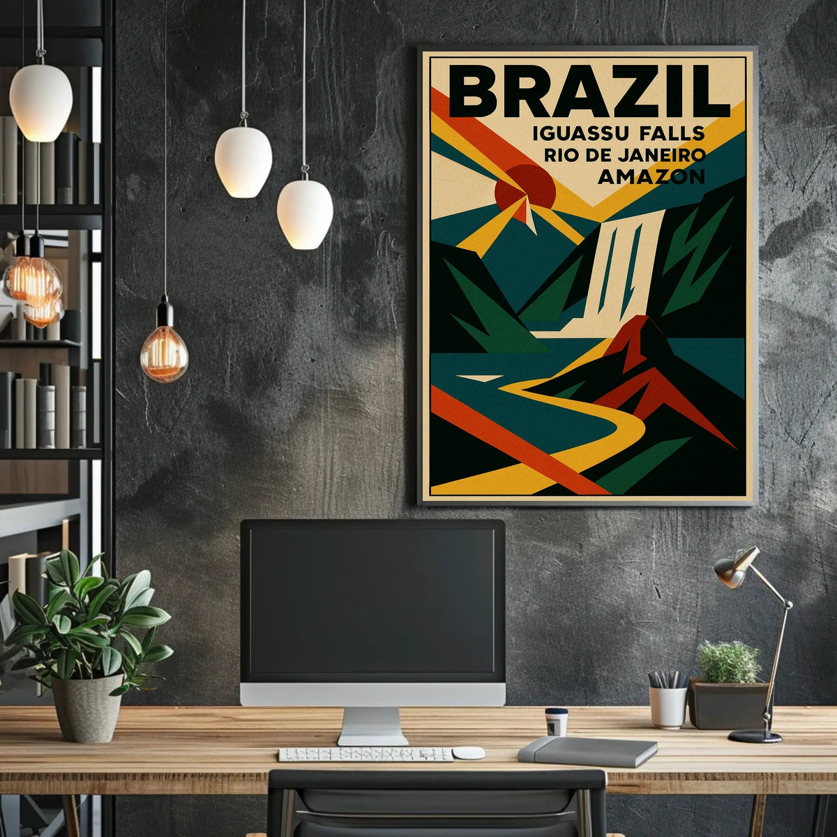 Vintage Brazil Travel Poster: Iguassu & Rio Adventure