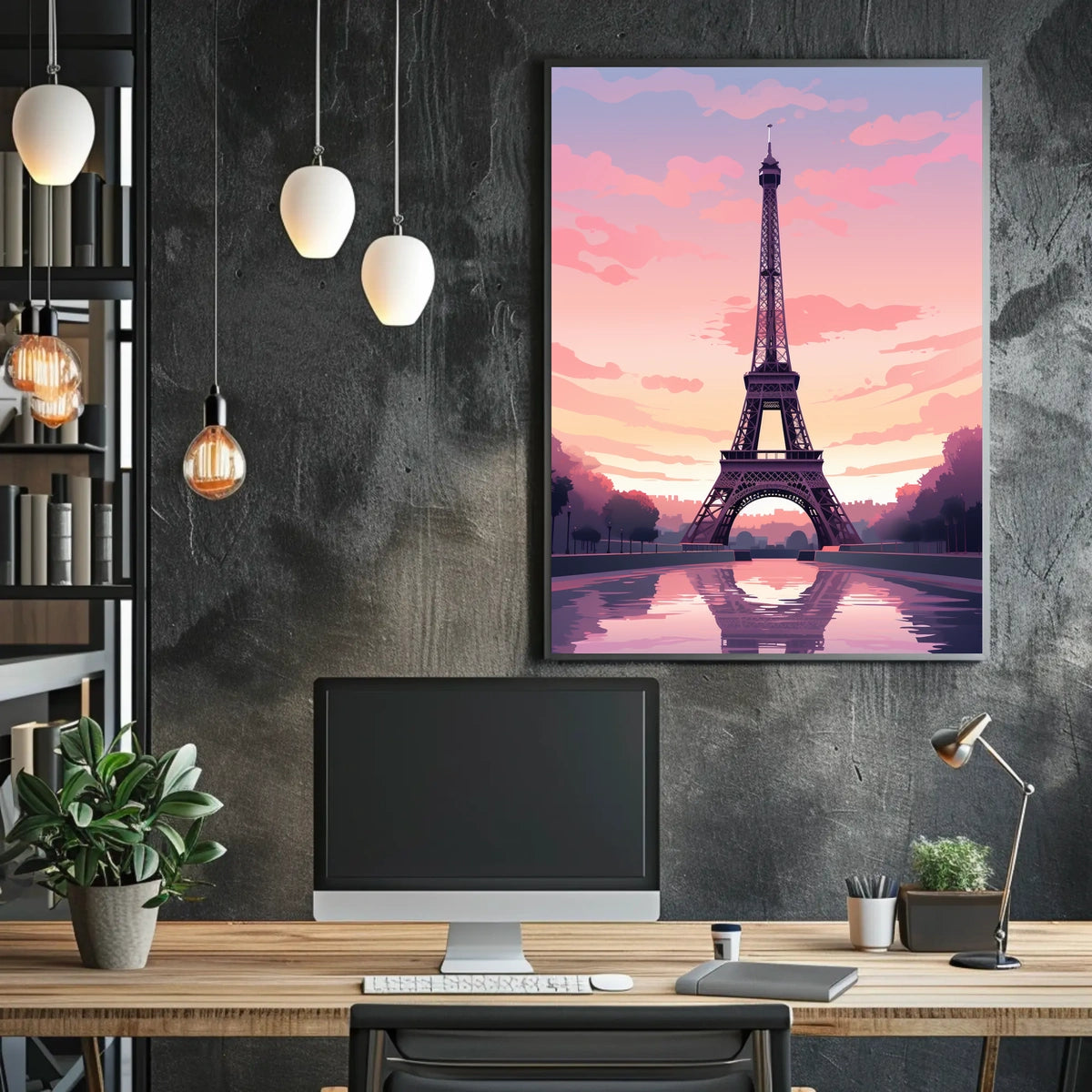 Eiffel Tower Sunset Dreamscape Urban or Cityscape Poster