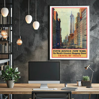 New York City Fifth Avenue Poster Vintage Wall Art