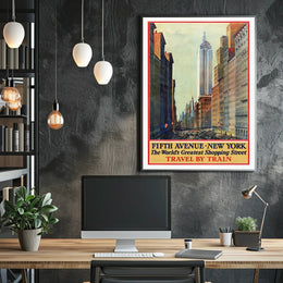 New York City Fifth Avenue Poster Vintage Wall Art