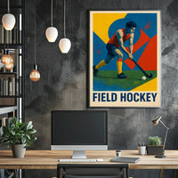 Dynamic Field Hockey Sports Art Poster