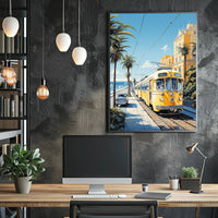 Coastal Tram Journey Poster