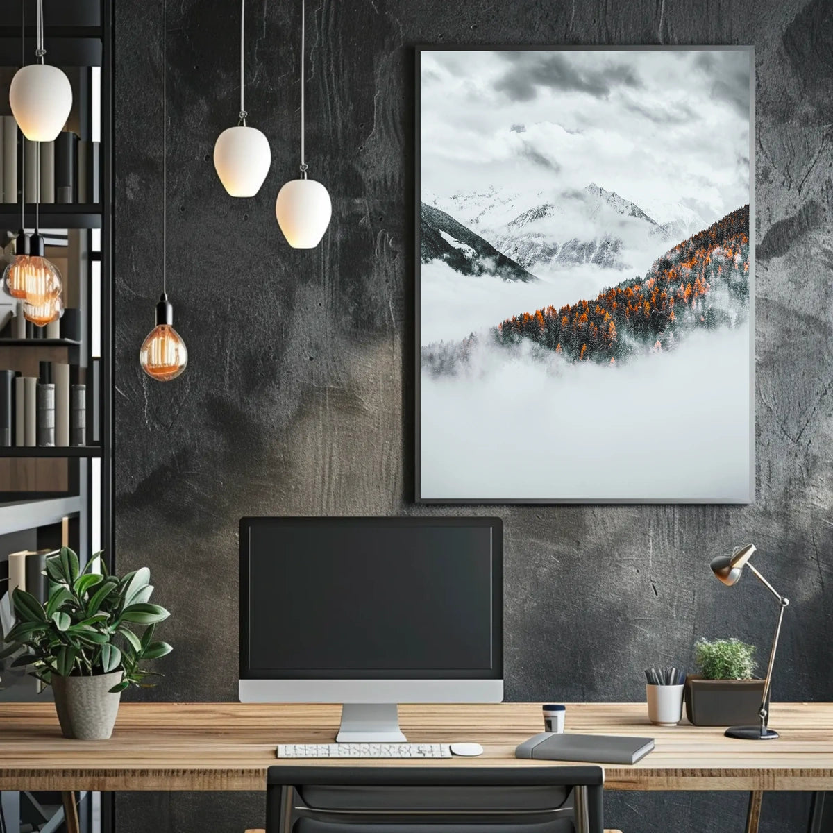 Majestic Autumn Mountain Landscape Poster Print