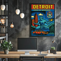Detroit State of Michigan Poster PosterGoat