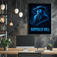 Buffalo Bill Neon Cowboy Pop Culture Poster