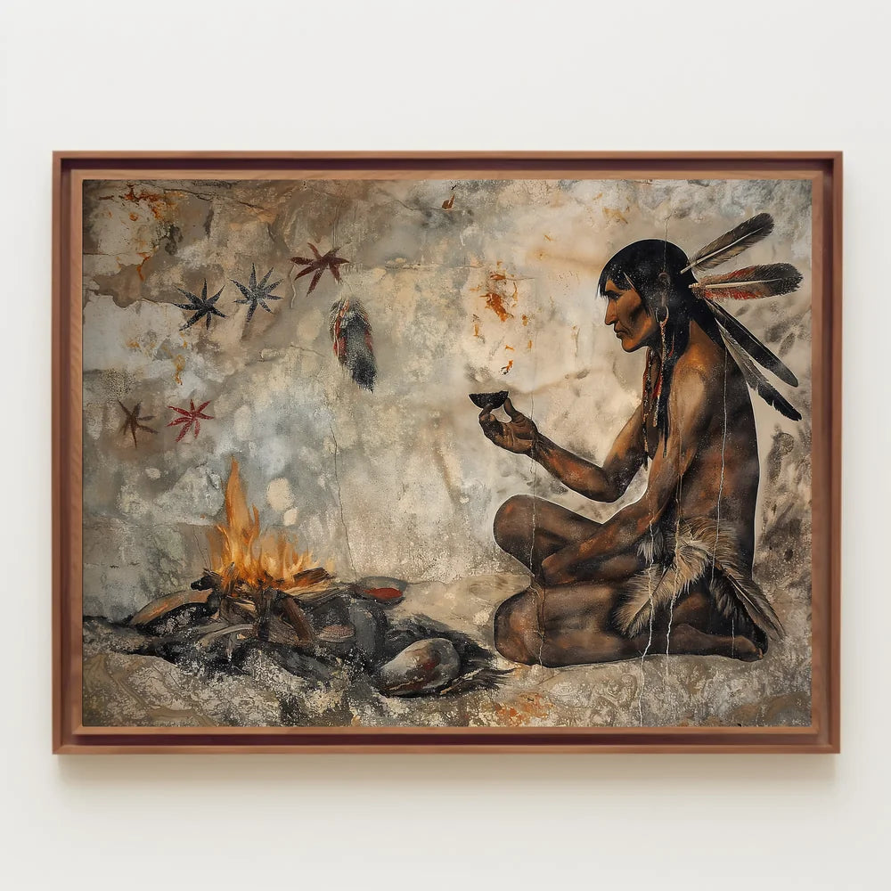 Native American Reflection: Tribal Art Poster Print