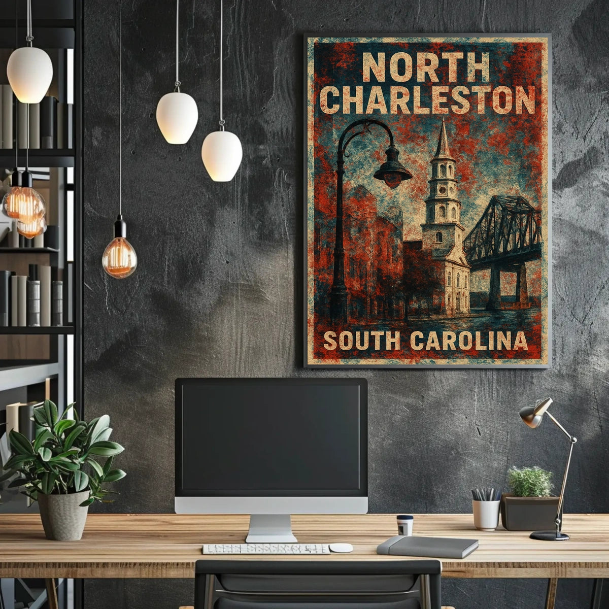 North Charleston Architectural Heritage Vintage Poster