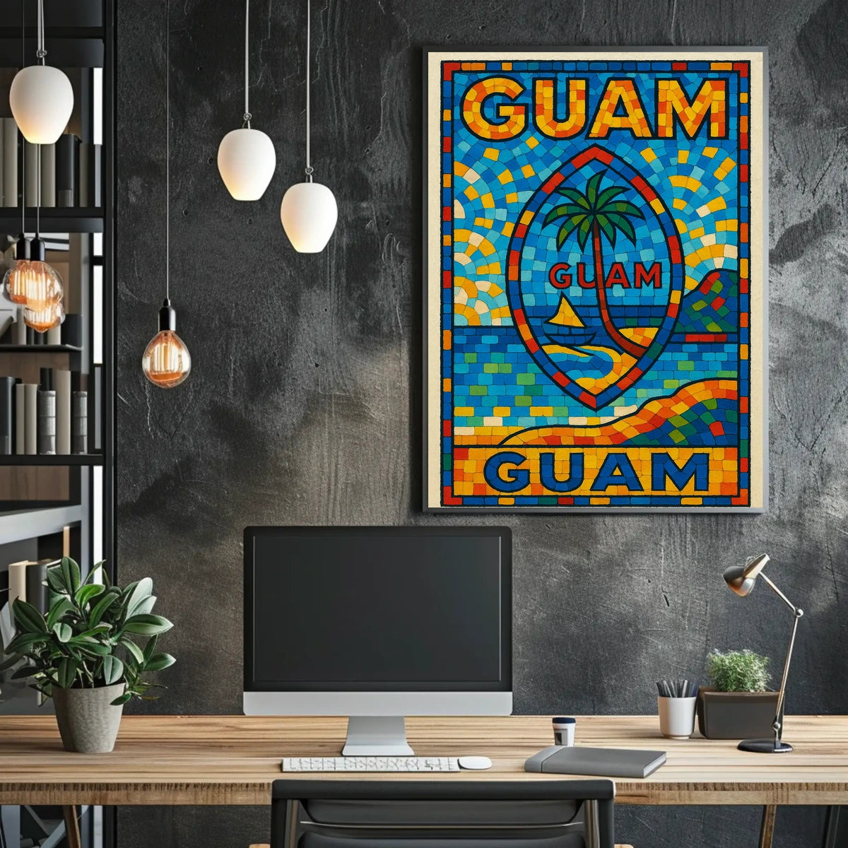 Vibrant Guam Mosaic Poster