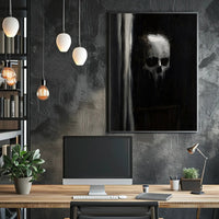 Haunting Textured Skull Dark Abstract Artistic Poster PosterGoat