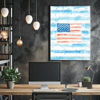 Watercolor American Flag Home Decor Wall Art 18x24 Poster
