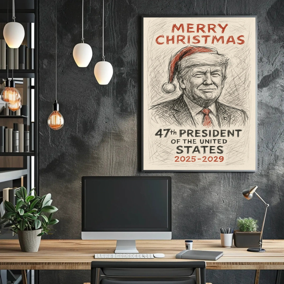47th President Christmas Greeting Poster