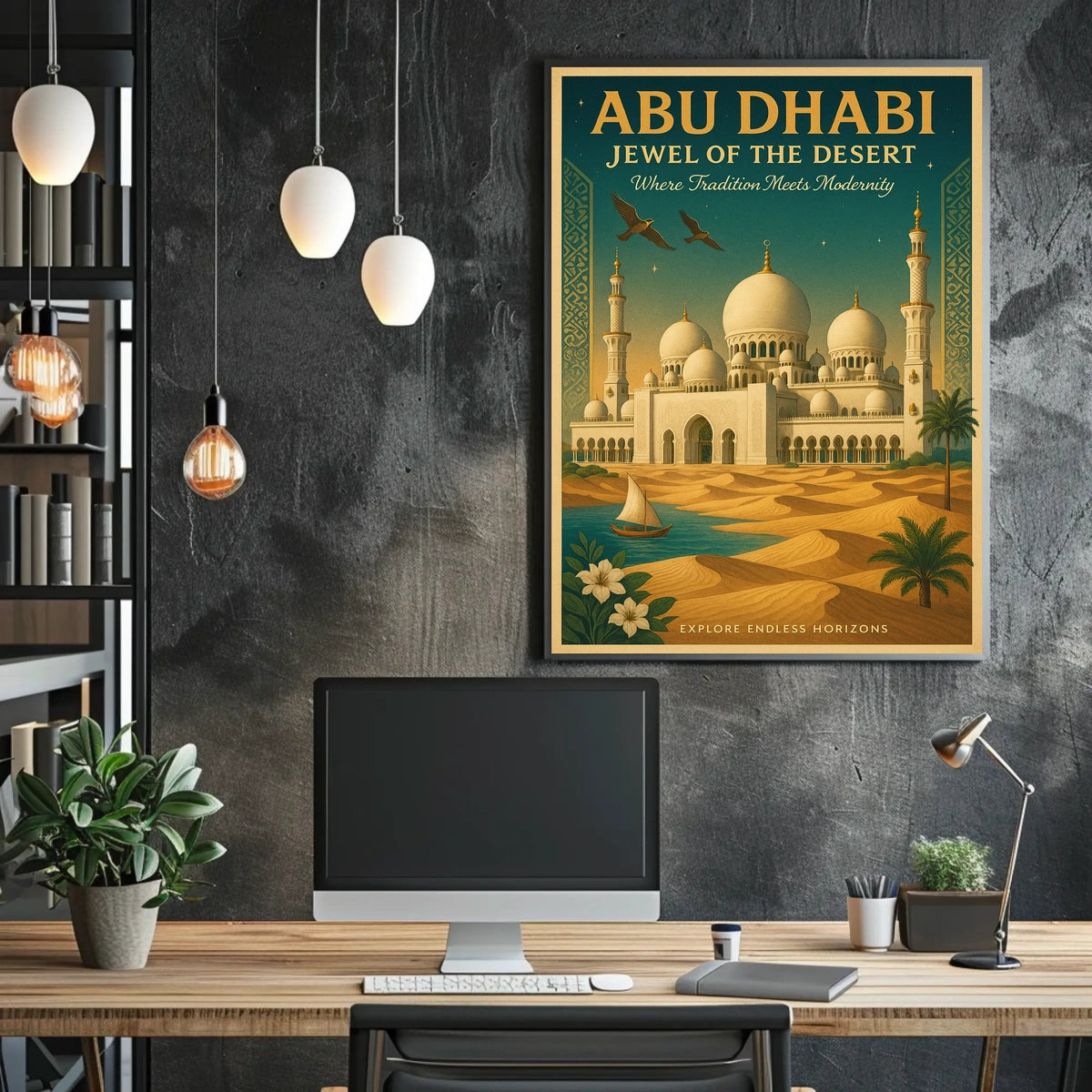 Abu Dhabi Tranquil Elegance Travel Poster
