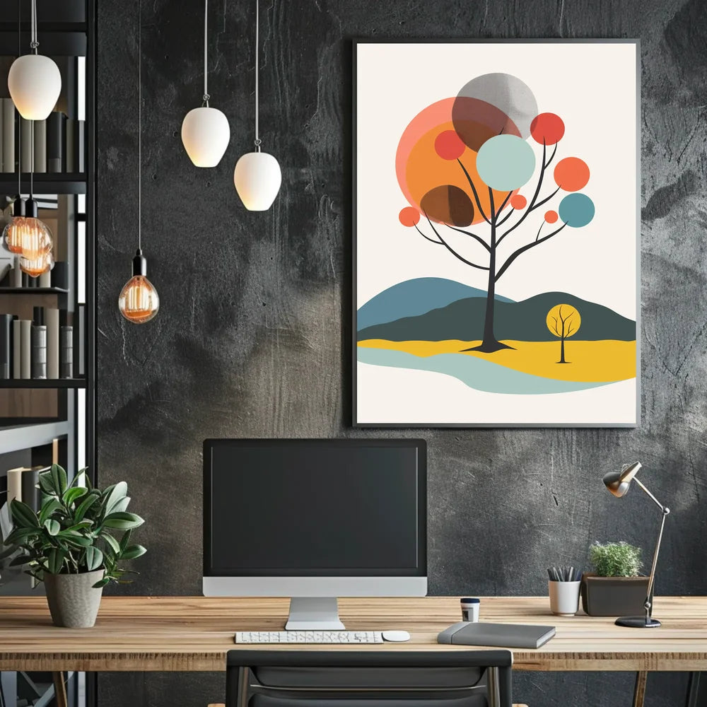 Abstract Harmony Art Deco Style Poster