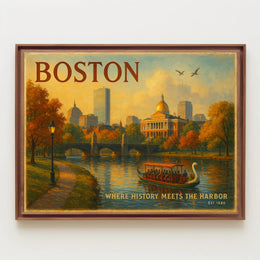 Boston Travel Poster: Where History Meets The Harbor