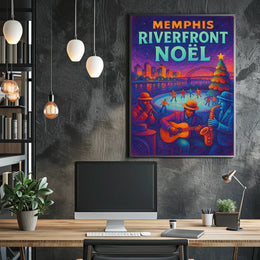 Memphis Riverfront Noël Poster
