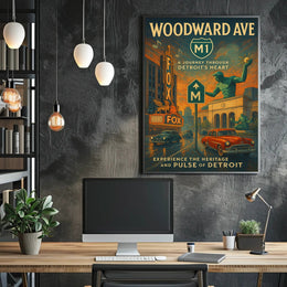 Woodward Ave A Journey Through Detroits Heart Poster PosterGoat