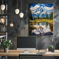 Grand Teton Travel Poster Vintage Mountain Print