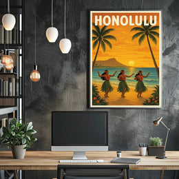 Honolulu Sunset Poster PosterGoat